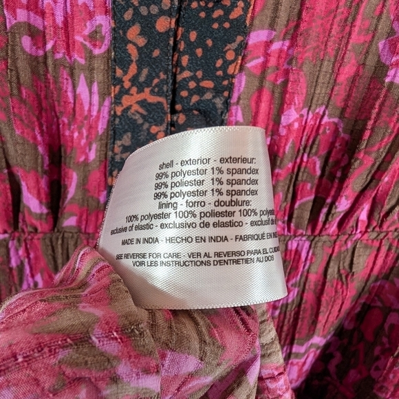 Sam Edelman Dress Womens L Purple Pink Floral Ramsey Midi Button Front Boho - Picture 5 of 7